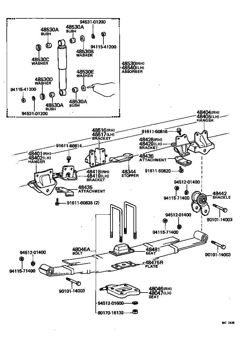  TOYOACE |  REAR SPRING SHOCK ABSORBER