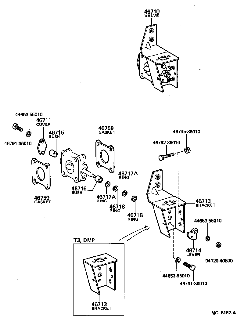  TOYOACE |  EXHAUST BRAKE ASSEMBLY VACUUM CYLINDER