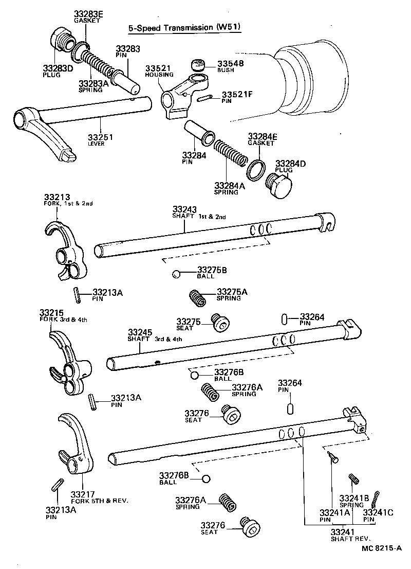  SPRINTER |  GEAR SHIFT FORK LEVER SHAFT MTM
