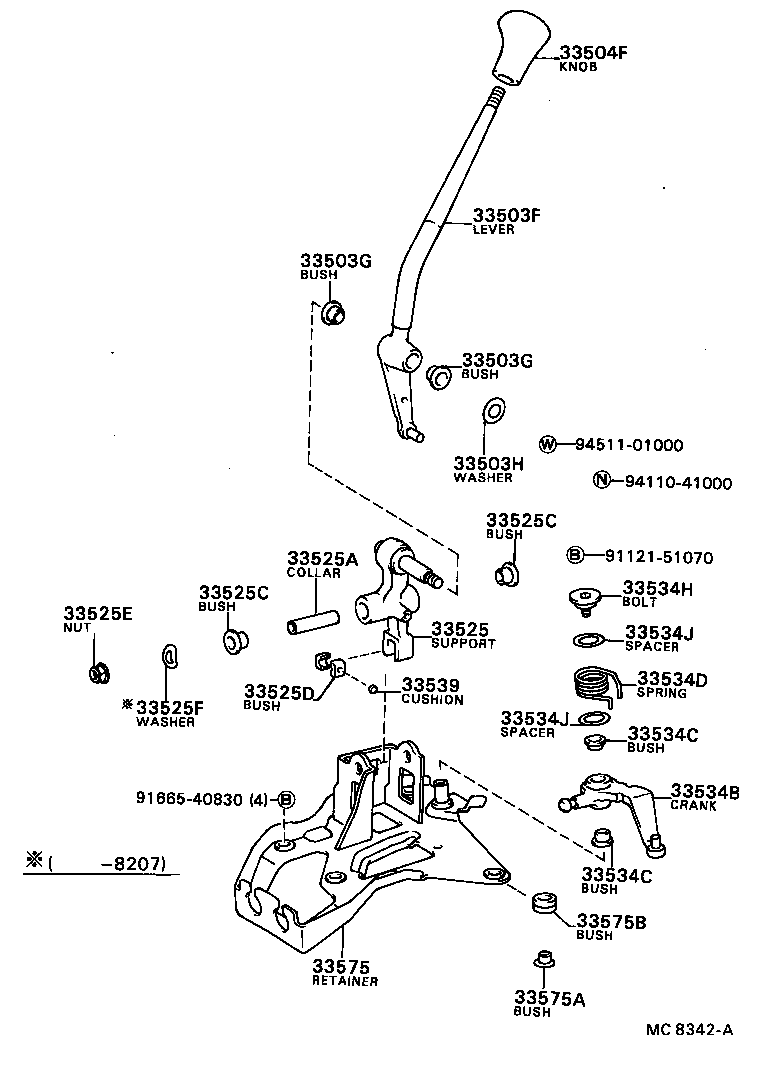  CAMRY VISTA |  SHIFT LEVER RETAINER