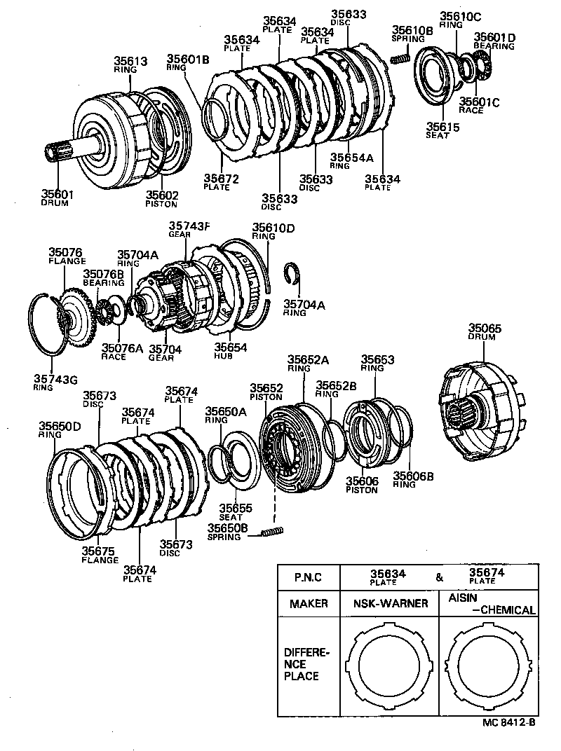  SPRINTER CARIB |  BRAKE BAND MULTIPLE DISC CLUTCH ATM