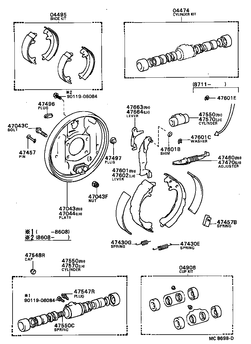  SPRINTER CARIB |  REAR DRUM BRAKE WHEEL CYLINDER BACKING PLATE