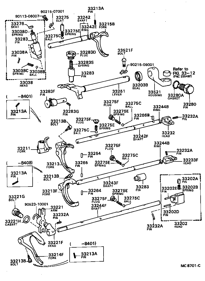  SPRINTER CARIB |  GEAR SHIFT FORK LEVER SHAFT MTM