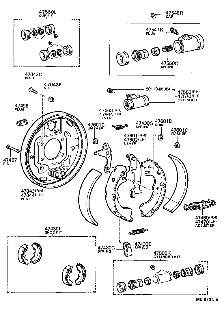  SPRINTER |  REAR DRUM BRAKE WHEEL CYLINDER BACKING PLATE