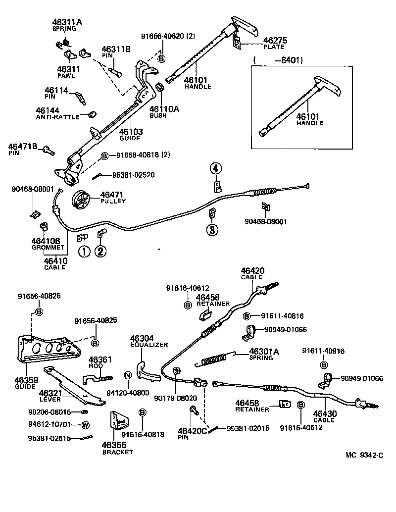 HIACE VAN WAGON |  PARKING BRAKE CABLE
