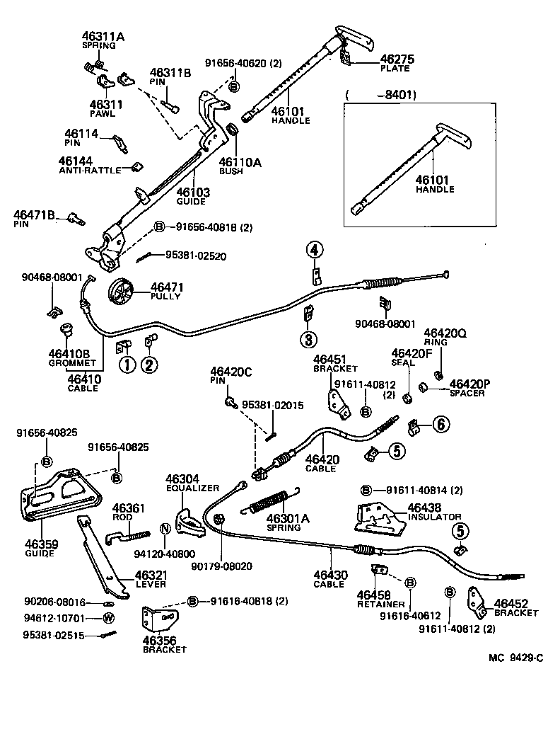  HIACE VAN WAGON |  PARKING BRAKE CABLE