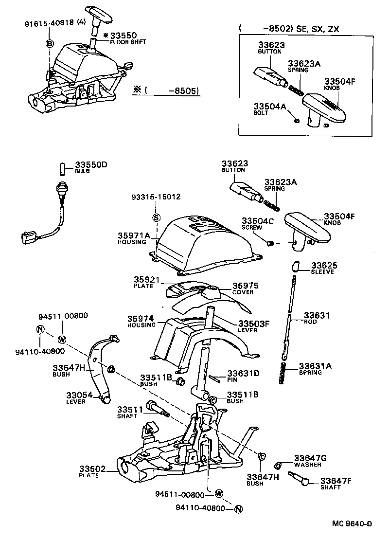  SPRINTER |  SHIFT LEVER RETAINER