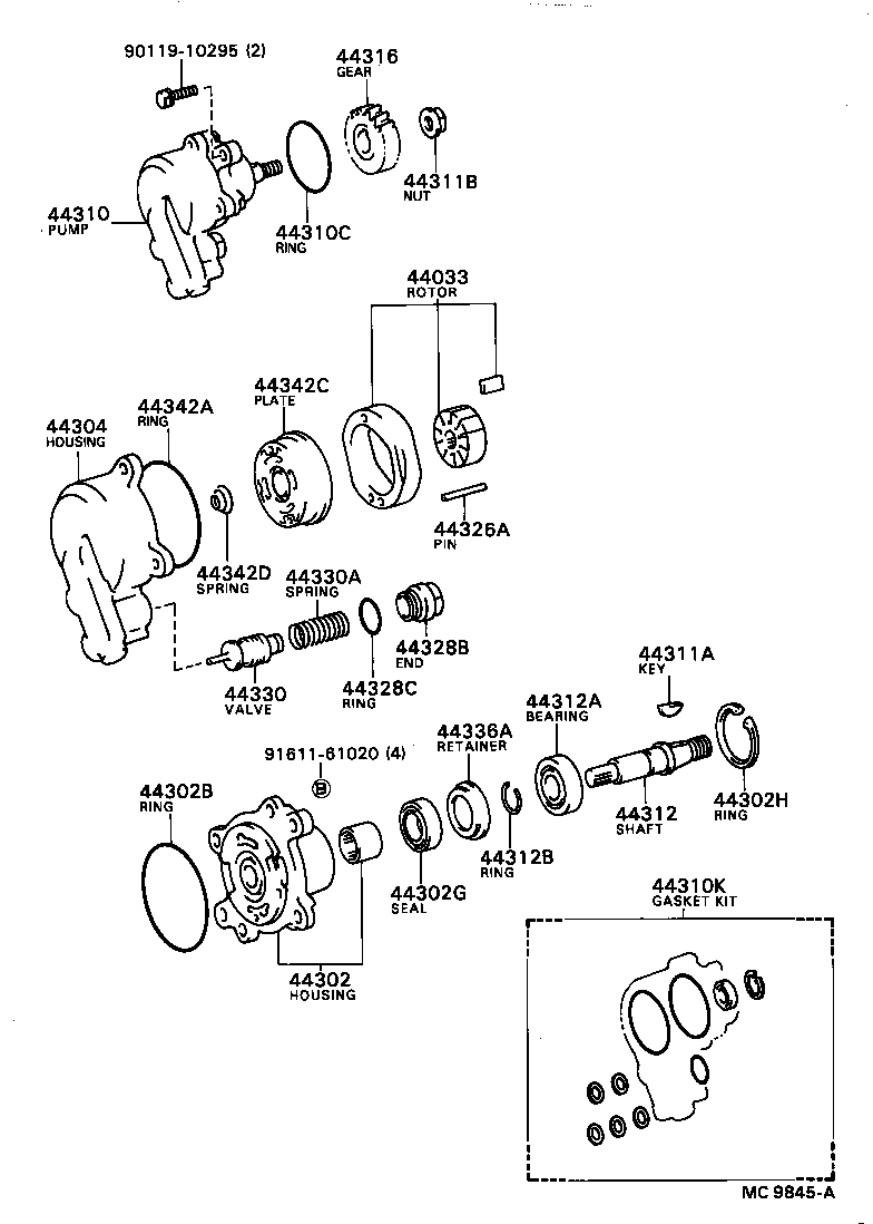  DYNA TOYOACE |  VANE PUMP RESERVOIR POWER STEERING