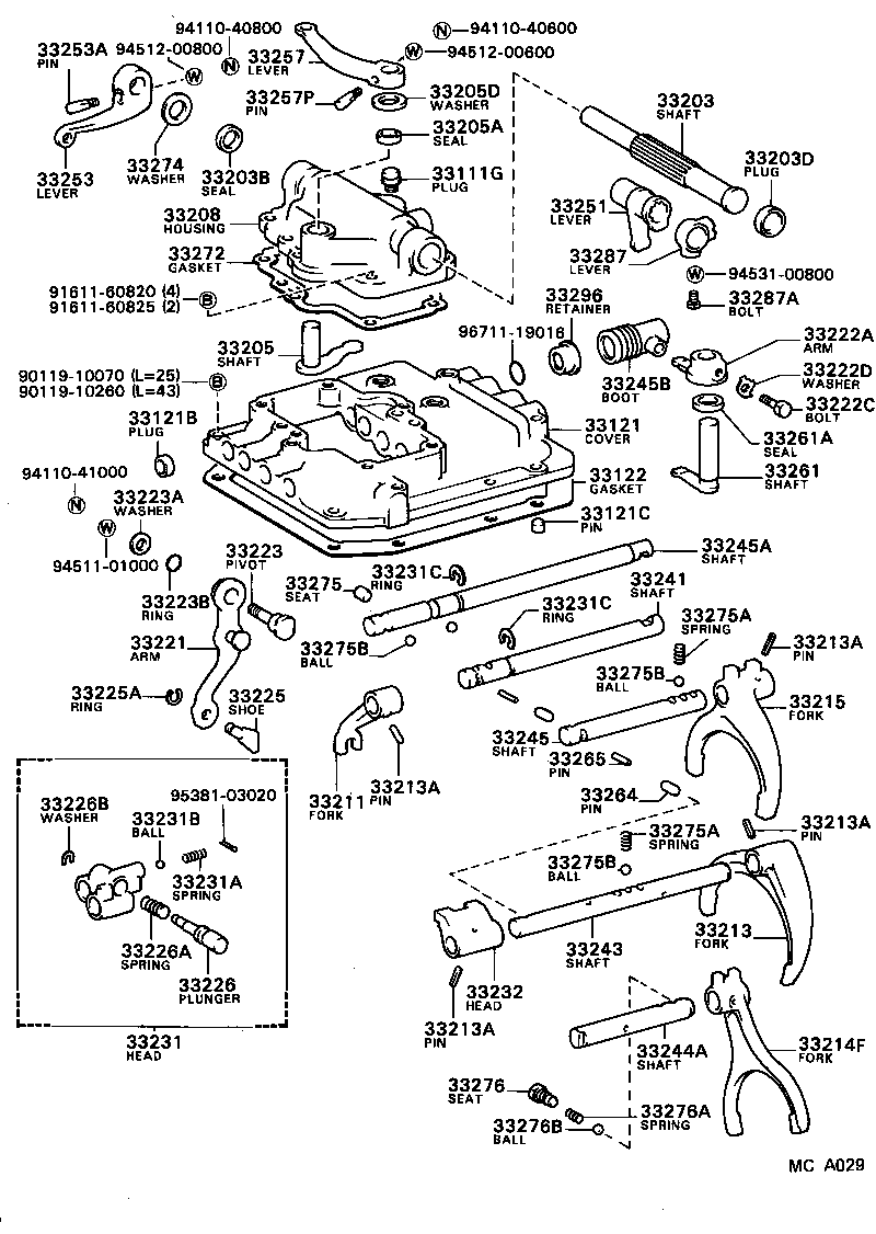  TOYOACE |  GEAR SHIFT FORK LEVER SHAFT MTM