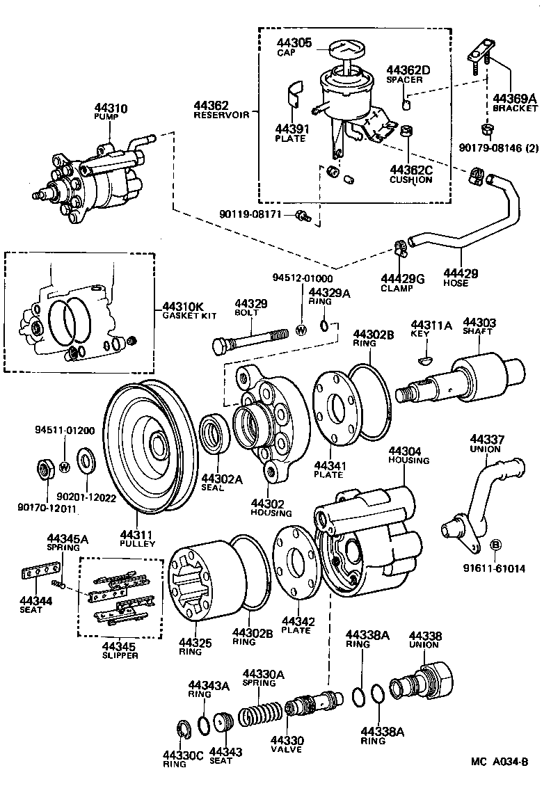  TOYOACE |  VANE PUMP RESERVOIR POWER STEERING