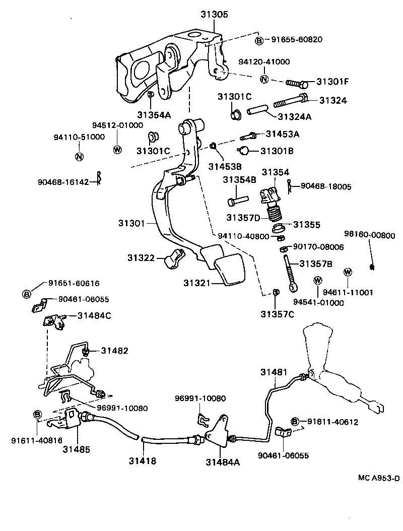  CAMRY VISTA |  CLUTCH PEDAL FLEXIBLE HOSE