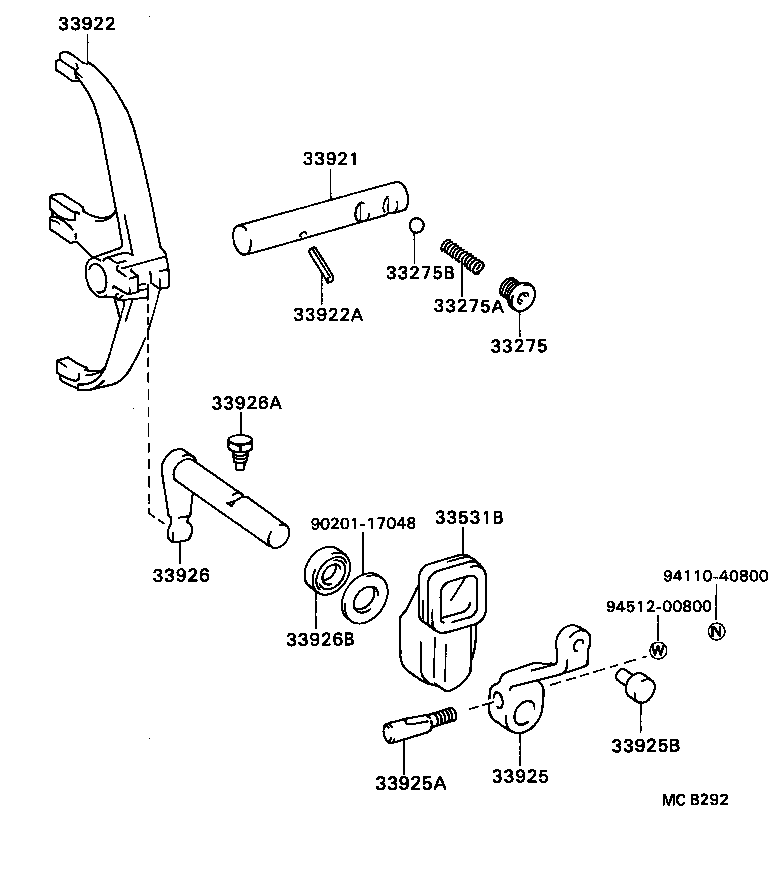  DYNA TOYOACE |  GEAR SHIFT FORK LEVER SHAFT MTM