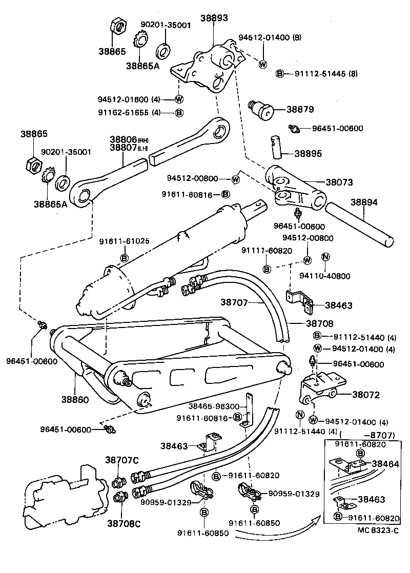  DYNA TOYOACE |  HOIST CYLINDER TRUNNION LIFT ARM