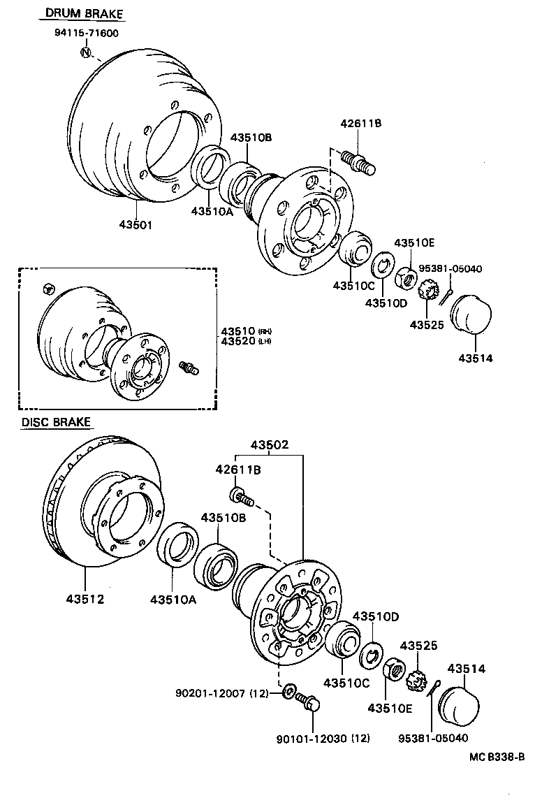  DYNA TOYOACE |  FRONT AXLE HUB