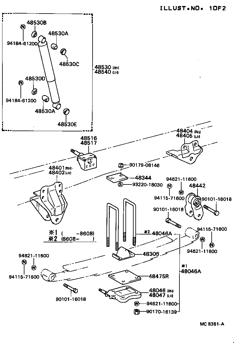  DYNA TOYOACE |  REAR SPRING SHOCK ABSORBER