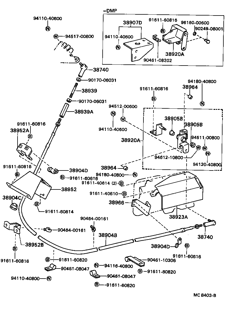  DYNA TOYOACE |  POWER TAKE OFF LEVER LINK