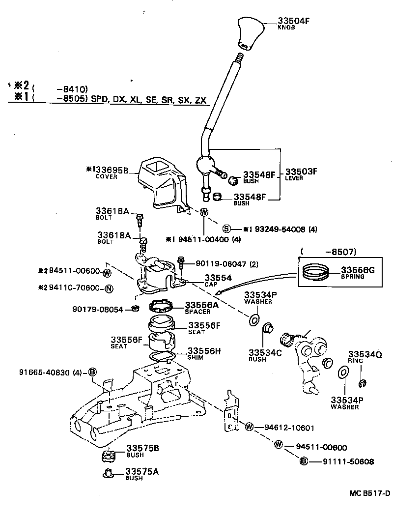  SPRINTER |  SHIFT LEVER RETAINER