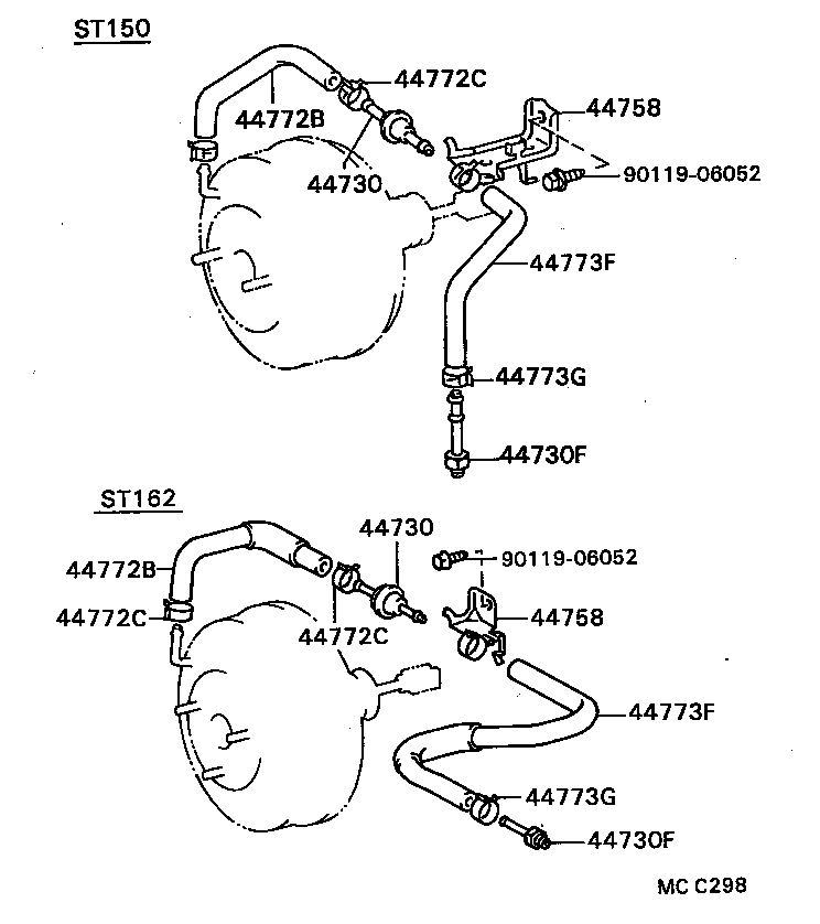  CARINA FF |  BRAKE BOOSTER VACUUM TUBE