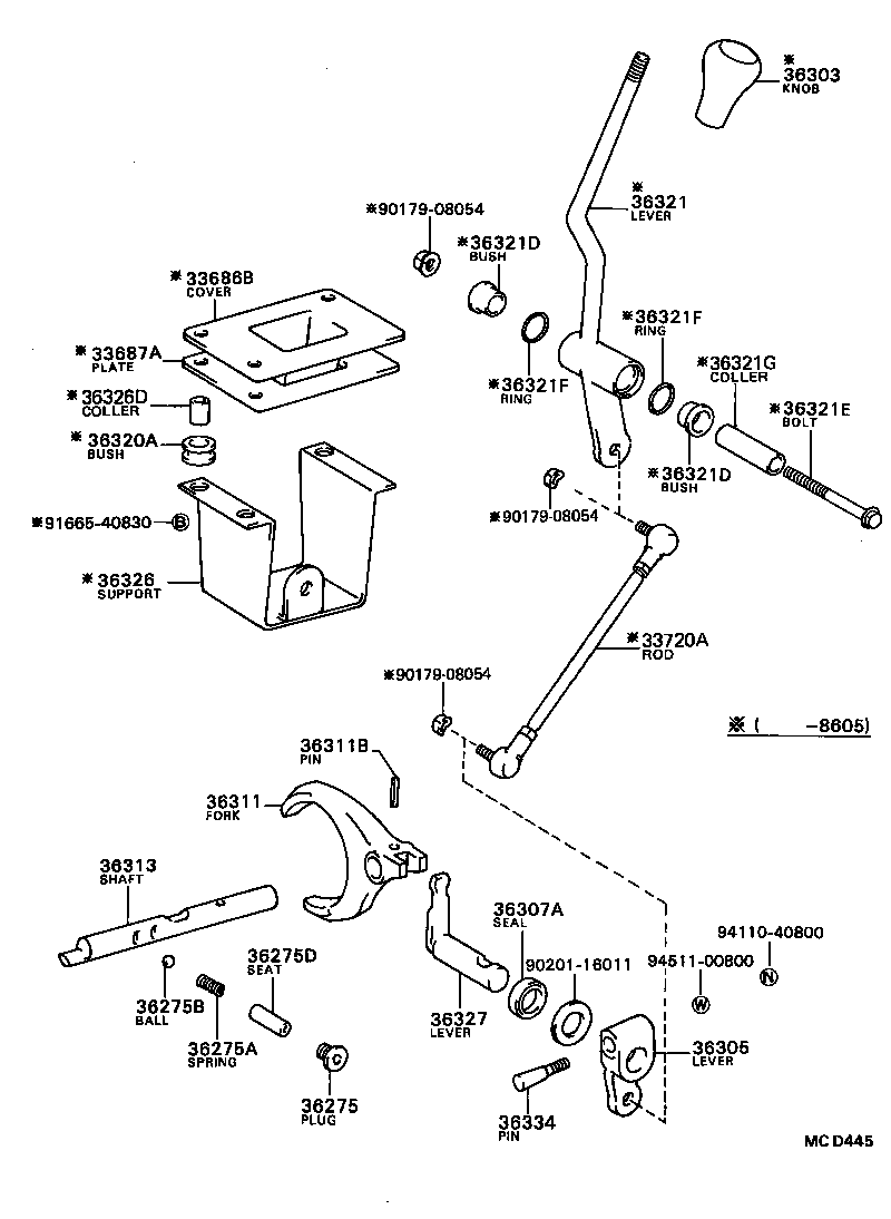  SPRINTER CARIB |  TRANSFER LEVER SHIFT ROD
