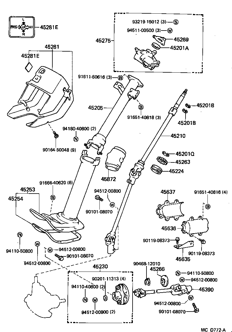  HIACE VAN WAGON |  STEERING COLUMN SHAFT