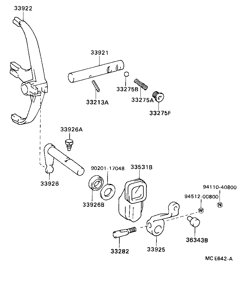  DYNA TOYOACE |  GEAR SHIFT FORK LEVER SHAFT MTM