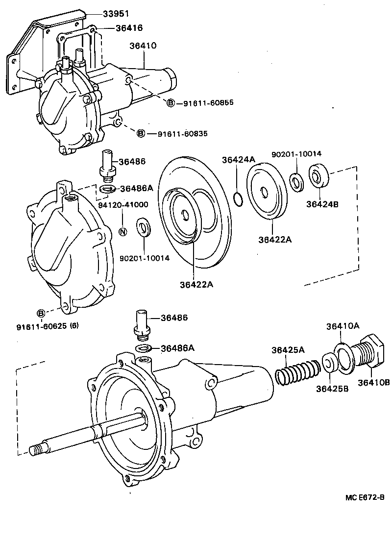  DYNA TOYOACE |  DIAPHRAGM CYLINDER TRANSFER VACUUM ACTUATOR