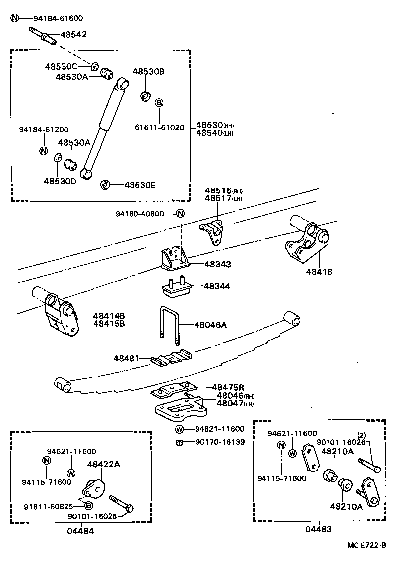  DYNA TOYOACE |  REAR SPRING SHOCK ABSORBER
