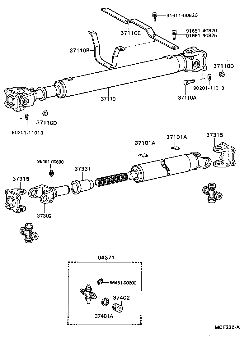  DYNA TOYOACE |  PROPELLER SHAFT UNIVERSAL JOINT