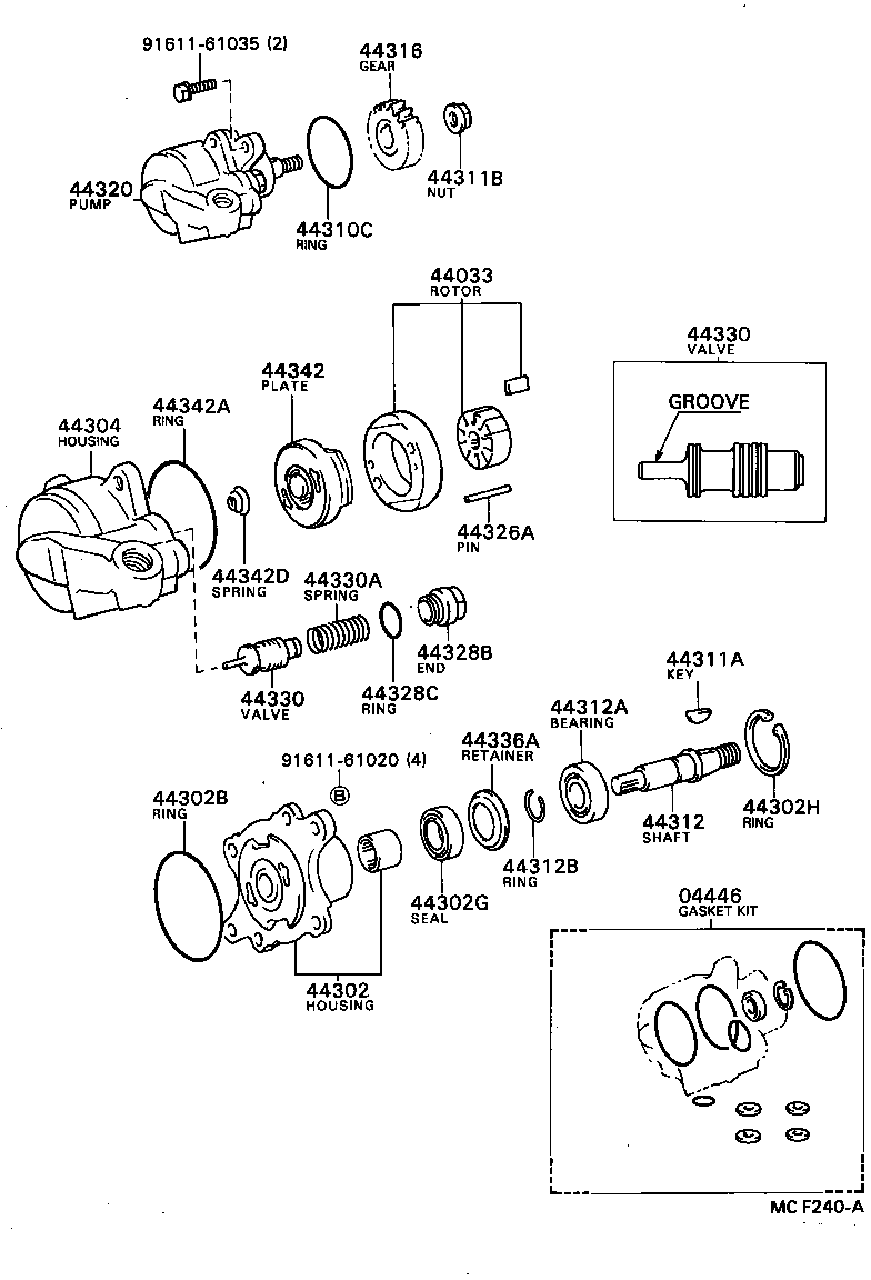  DYNA TOYOACE |  VANE PUMP RESERVOIR POWER STEERING