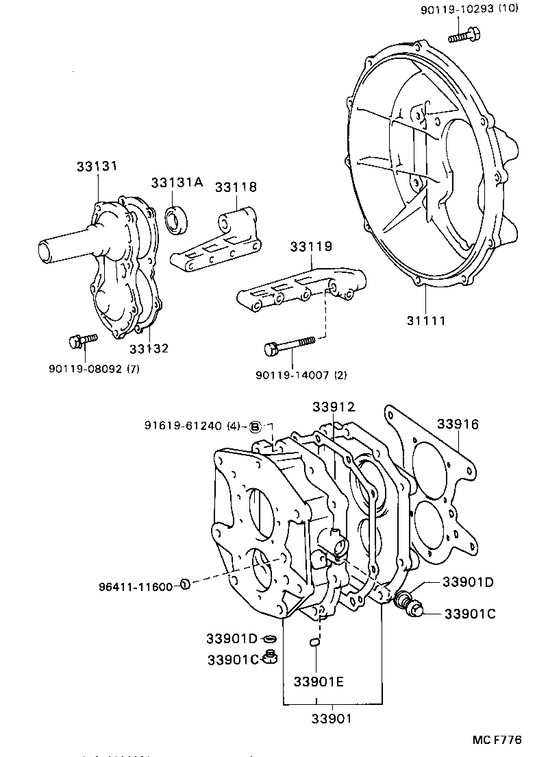  DYNA TOYOACE |  CLUTCH HOUSING TRANSMISSION CASE MTM