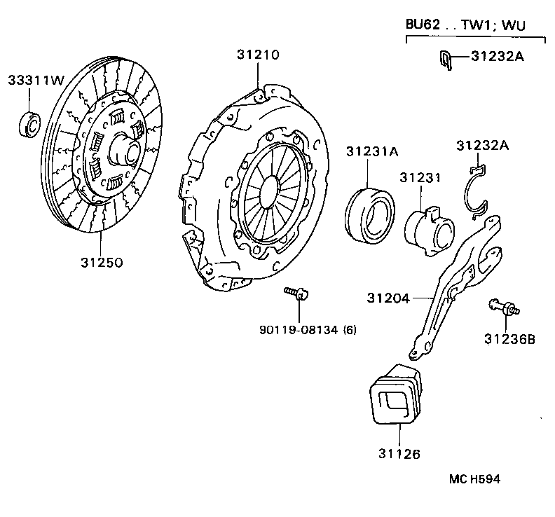  DYNA TOYOACE |  CLUTCH RELEASE FORK