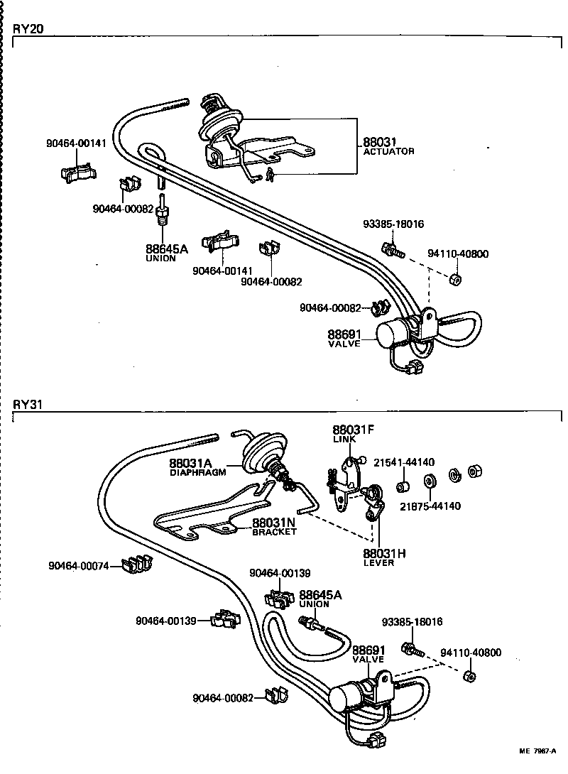  TOYOACE |  HEATING AIR CONDITIONING VACUUM PIPING