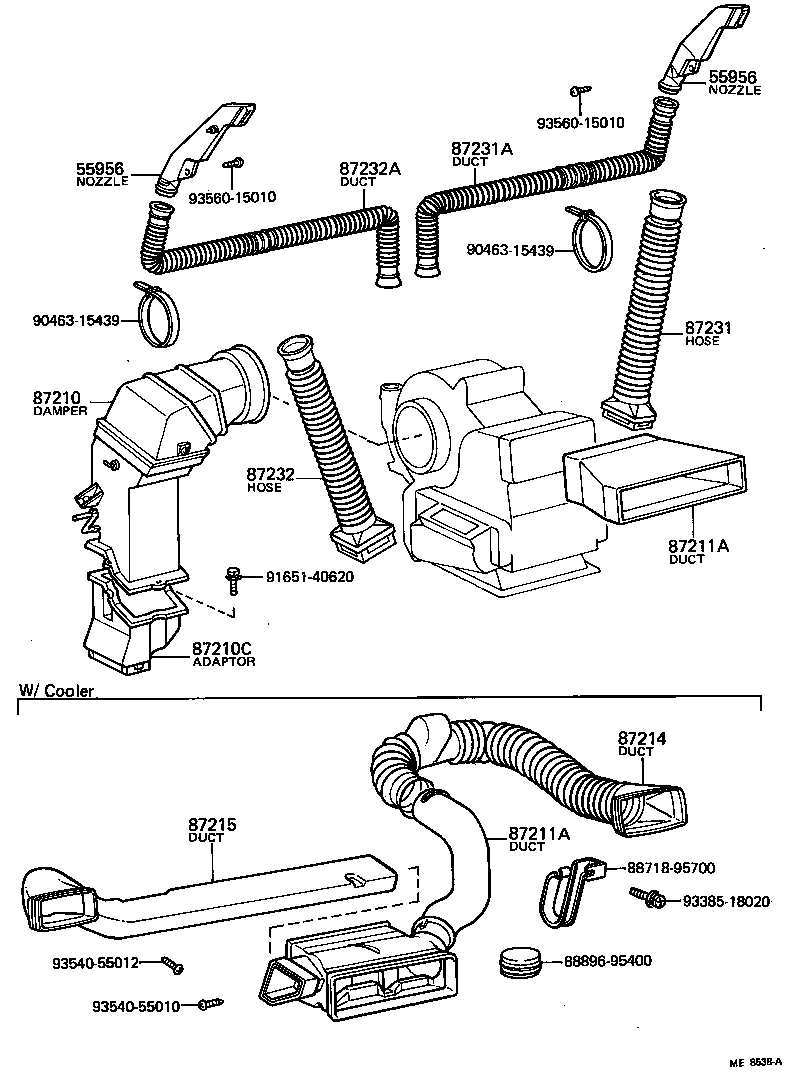  LITE TOWNACE TRUCK |  HEATING AIR CONDITIONING CONTROL AIR DUCT