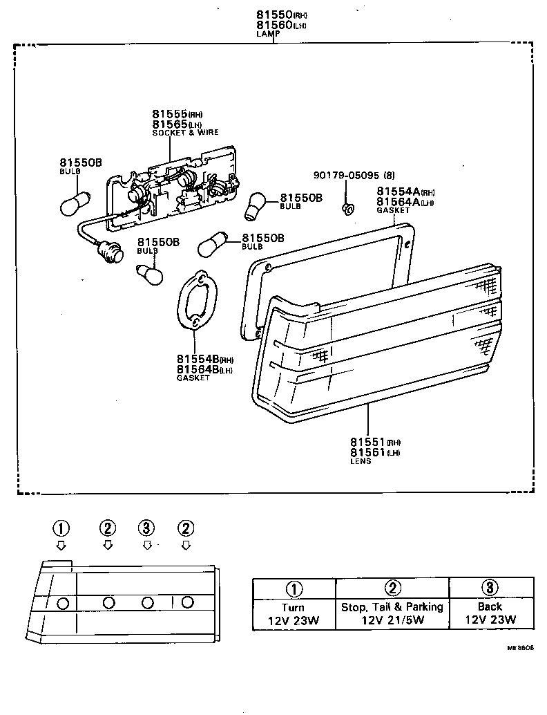  CAMRY VISTA |  REAR COMBINATION LAMP