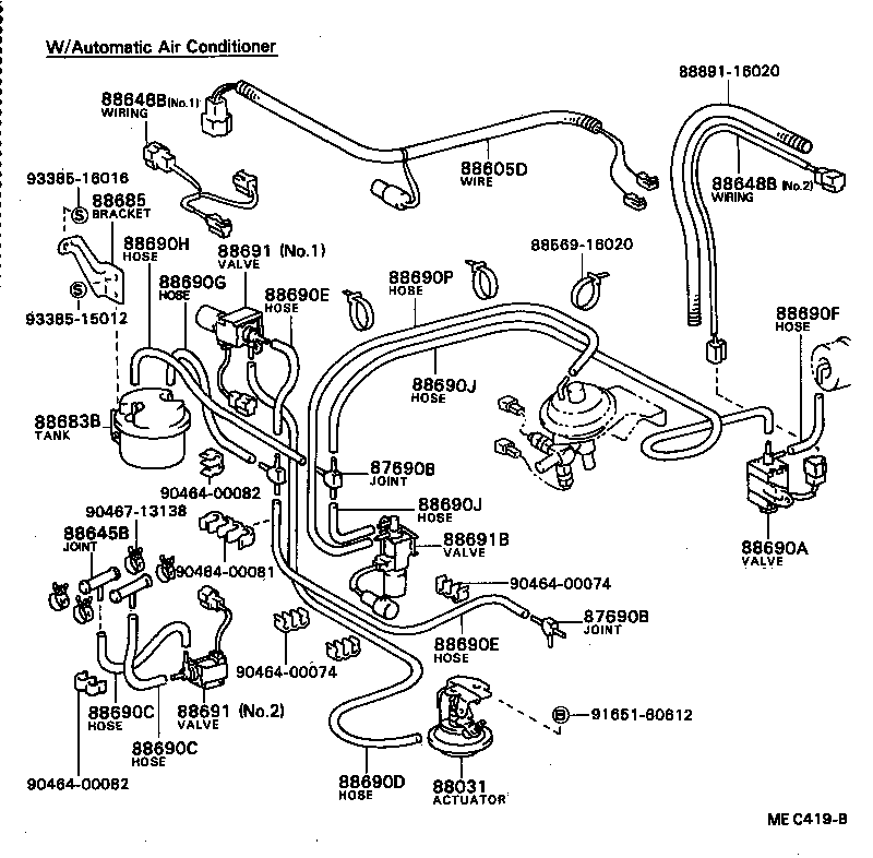  SPRINTER CARIB |  HEATING AIR CONDITIONING VACUUM PIPING