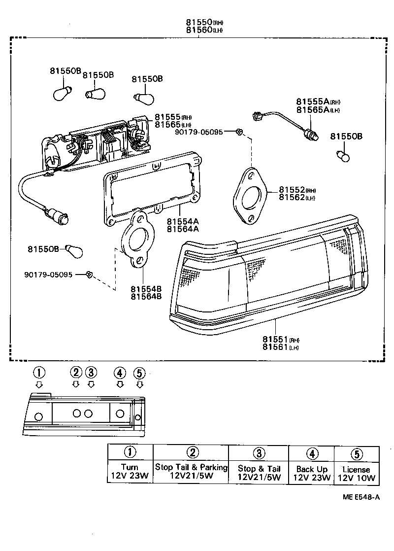  CAMRY VISTA |  REAR COMBINATION LAMP
