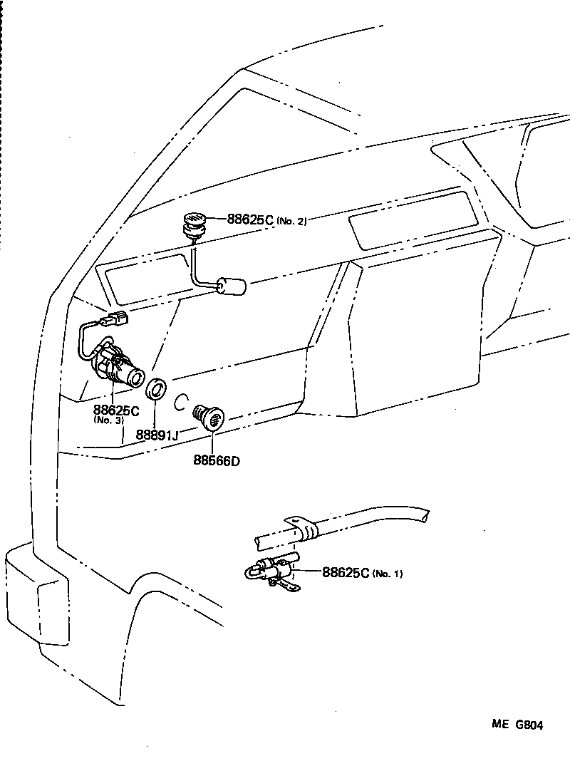  HIACE VAN WAGON |  HEATING AIR CONDITIONING CONTROL AIR DUCT