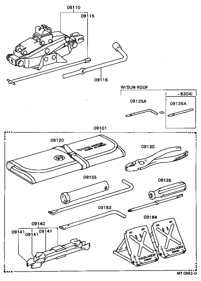  CAMRY VISTA |  STANDARD TOOL