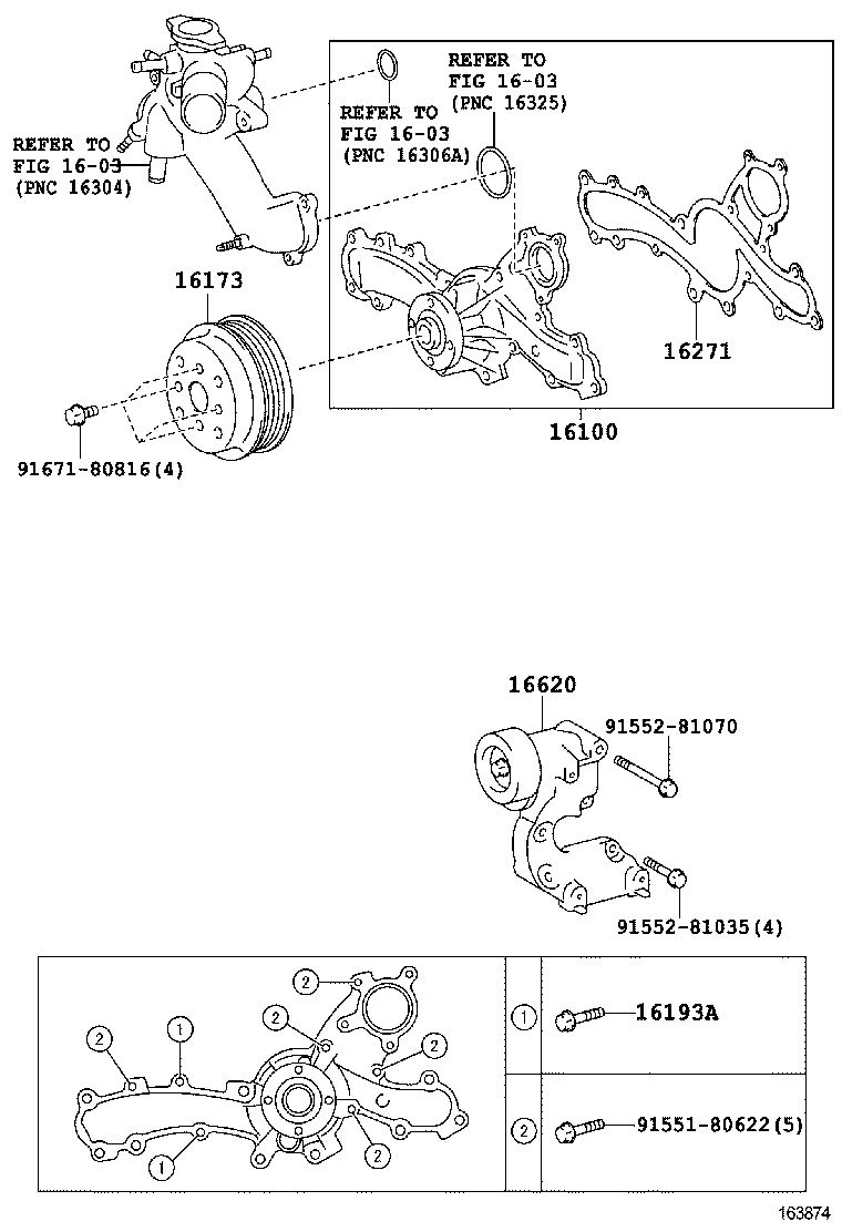 GS250 350 450H |  WATER PUMP