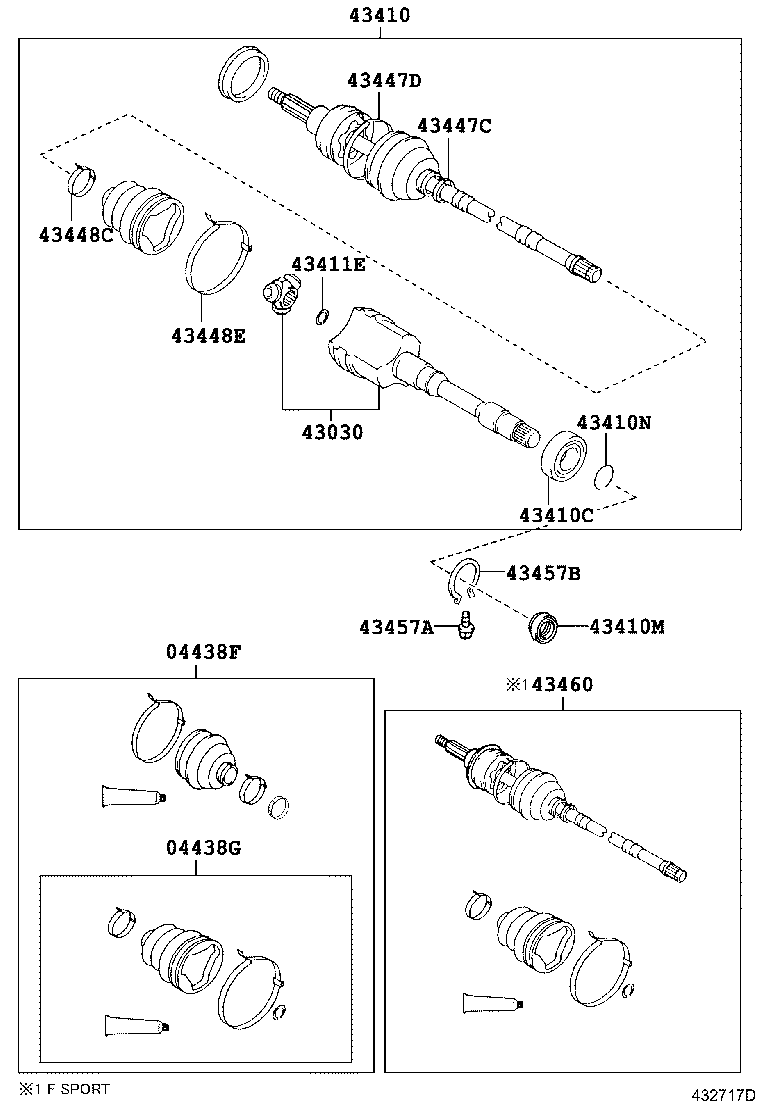  LS460 460L |  FRONT DRIVE SHAFT