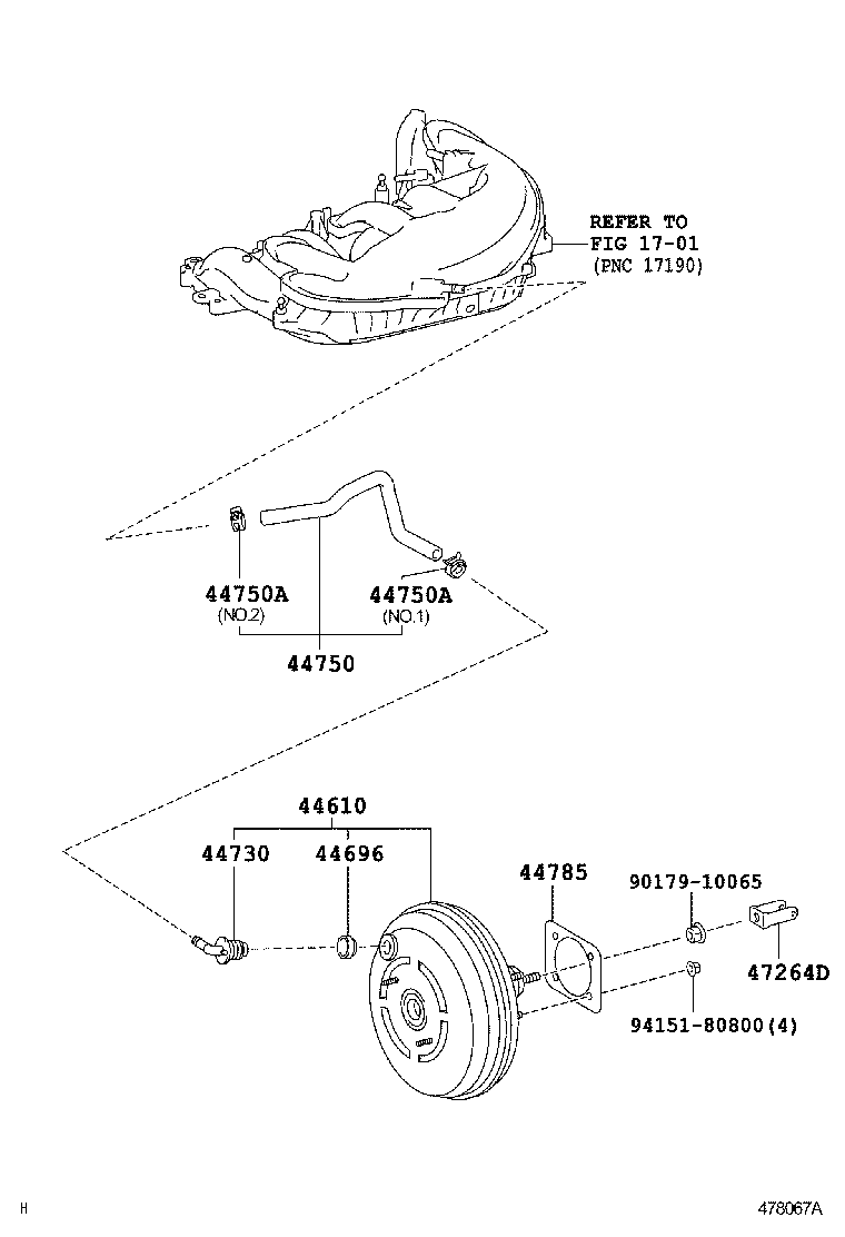  GS250 350 450H |  BRAKE BOOSTER VACUUM TUBE