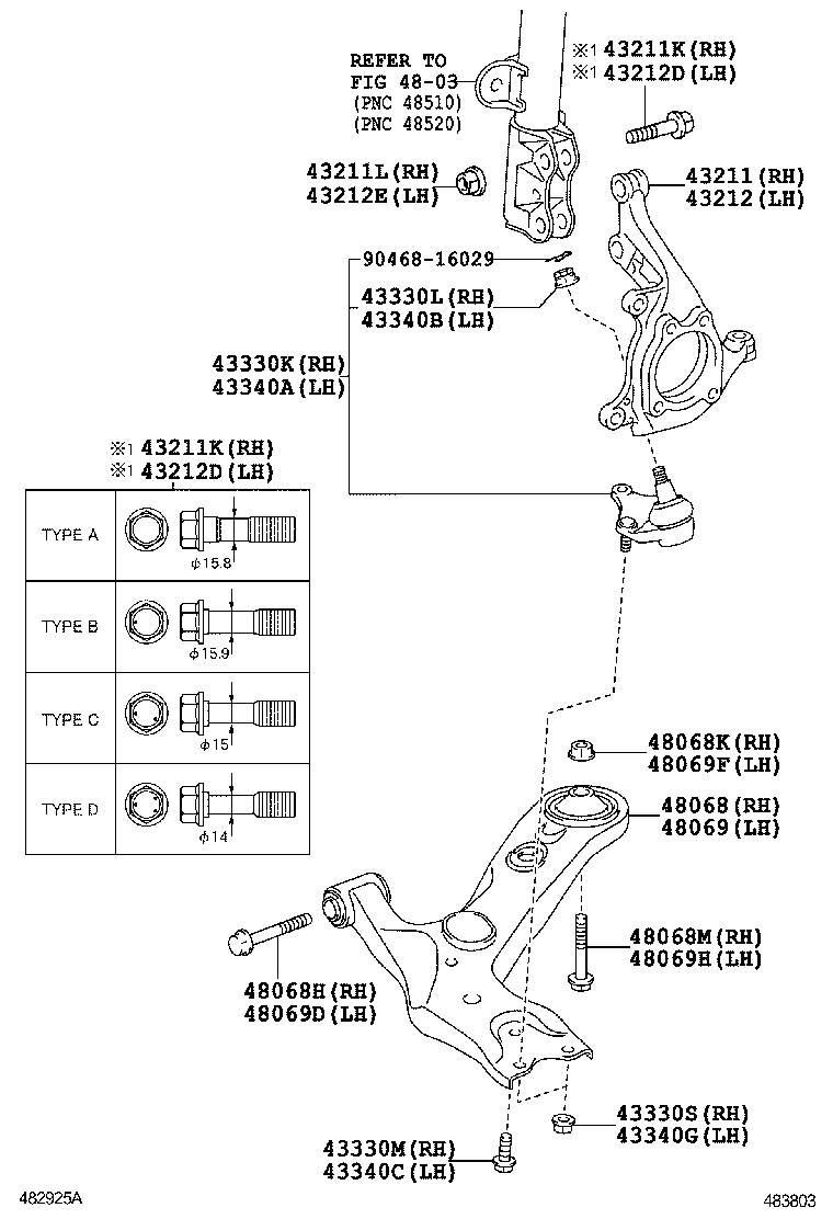  RAV4 NAP |  FRONT AXLE ARM STEERING KNUCKLE