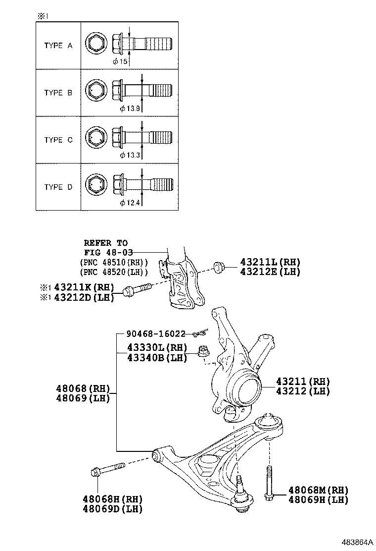  YARIS FRP |  FRONT AXLE ARM STEERING KNUCKLE