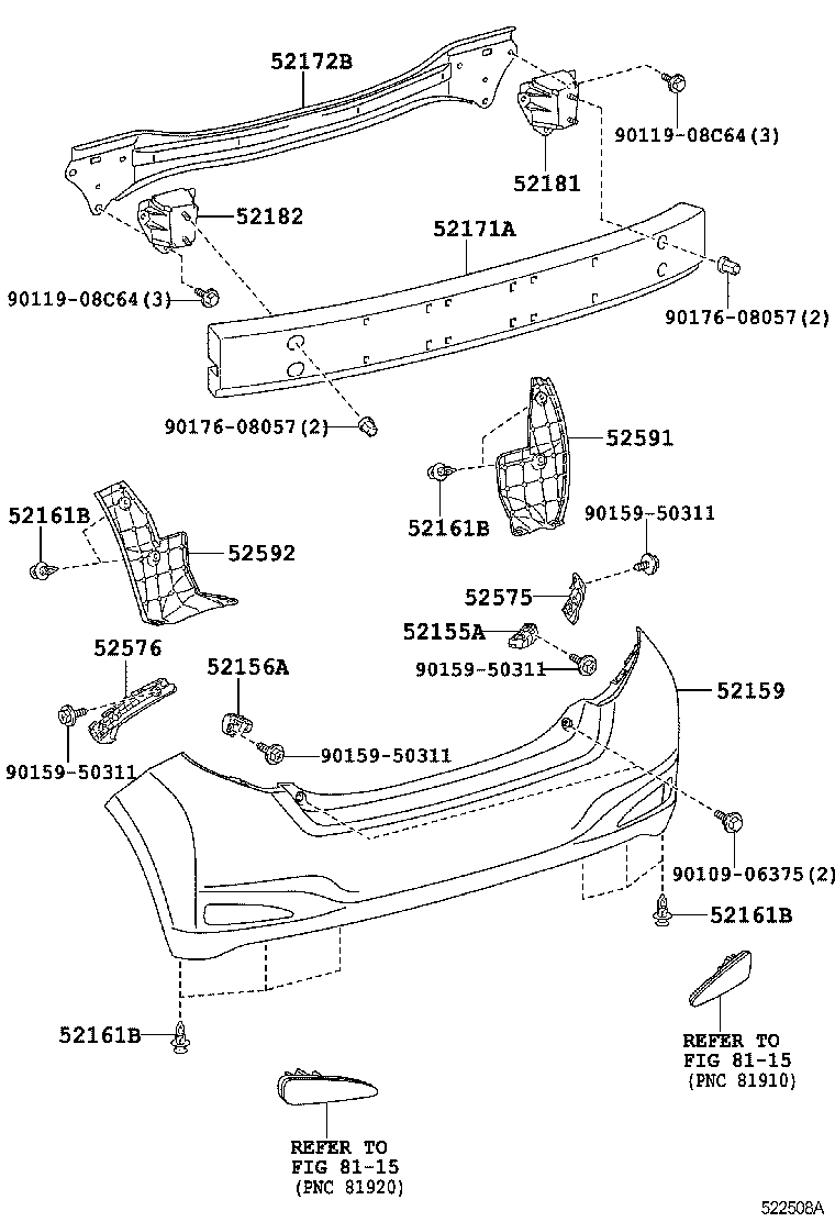  YARIS JPP |  REAR BUMPER BUMPER STAY