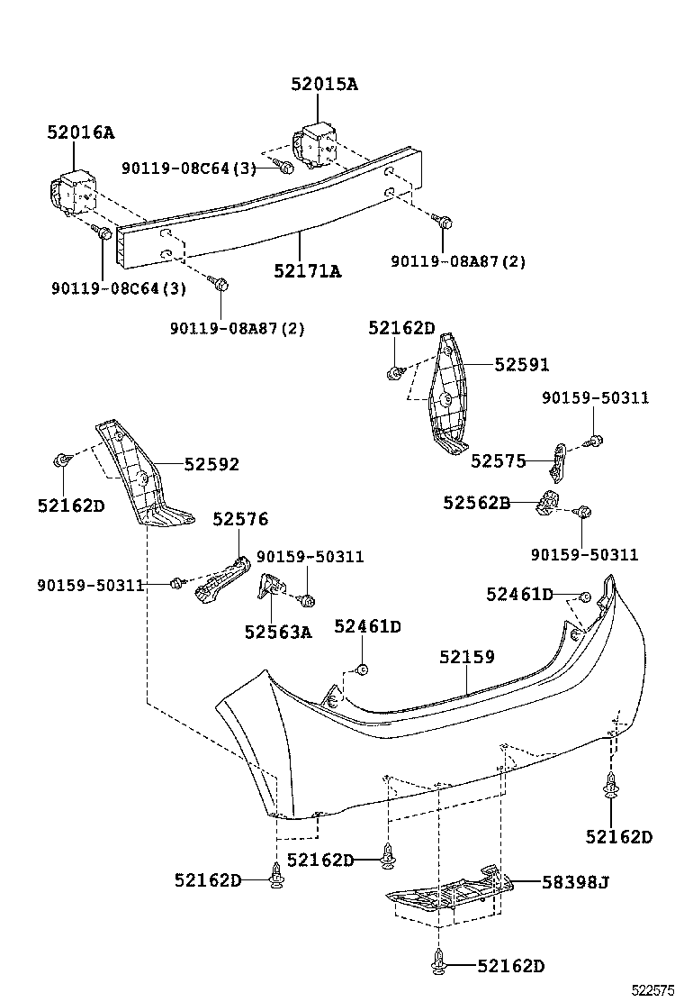  PRIUS C |  REAR BUMPER BUMPER STAY