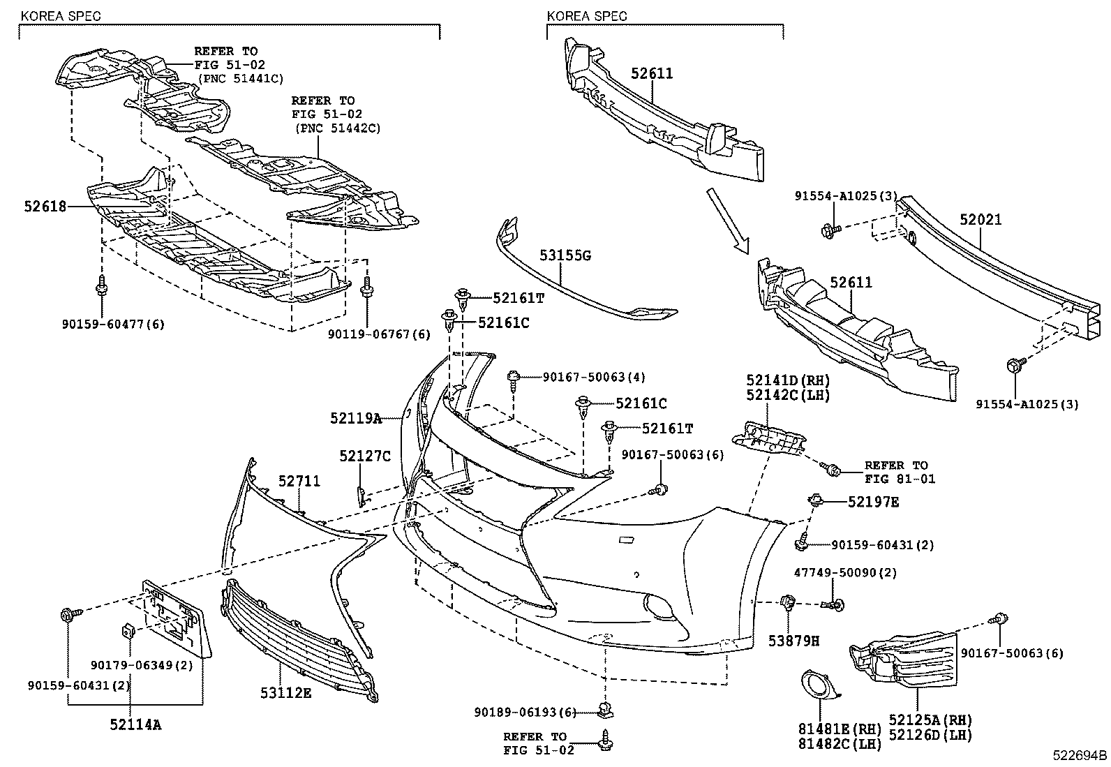  ES250 350 300H |  FRONT BUMPER BUMPER STAY