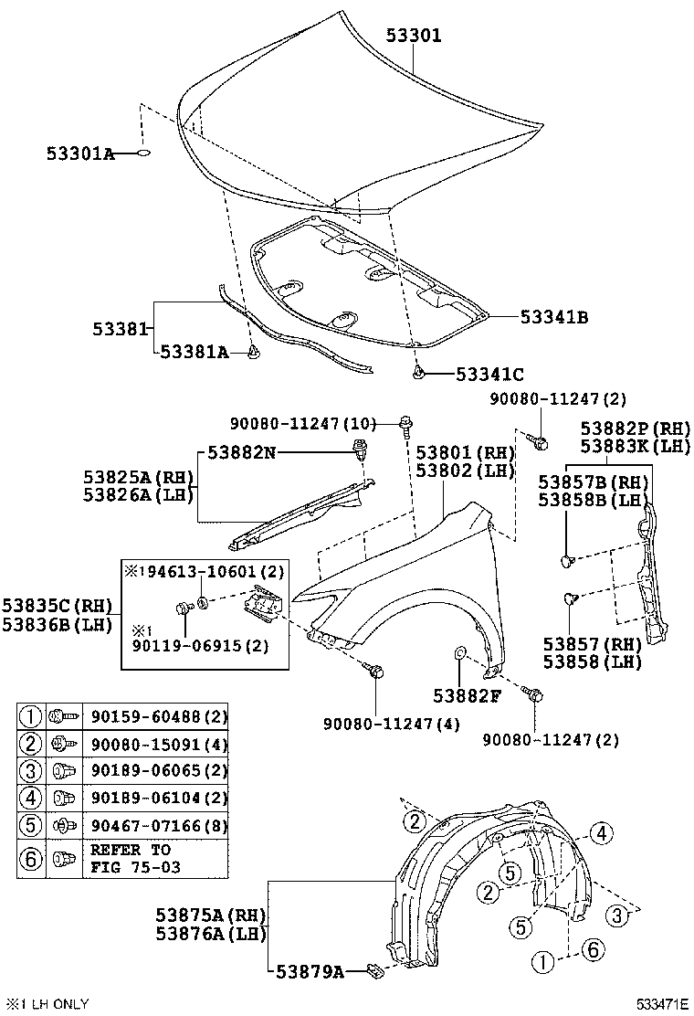 CAMRY |  HOOD FRONT FENDER