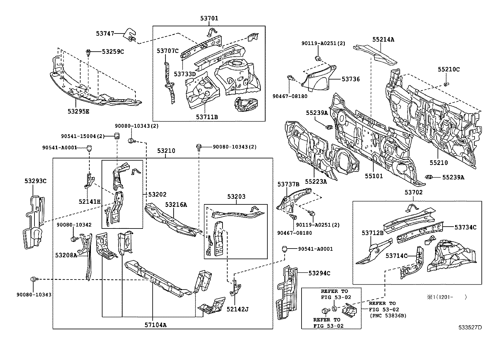  CAMRY |  FRONT FENDER APRON DASH PANEL