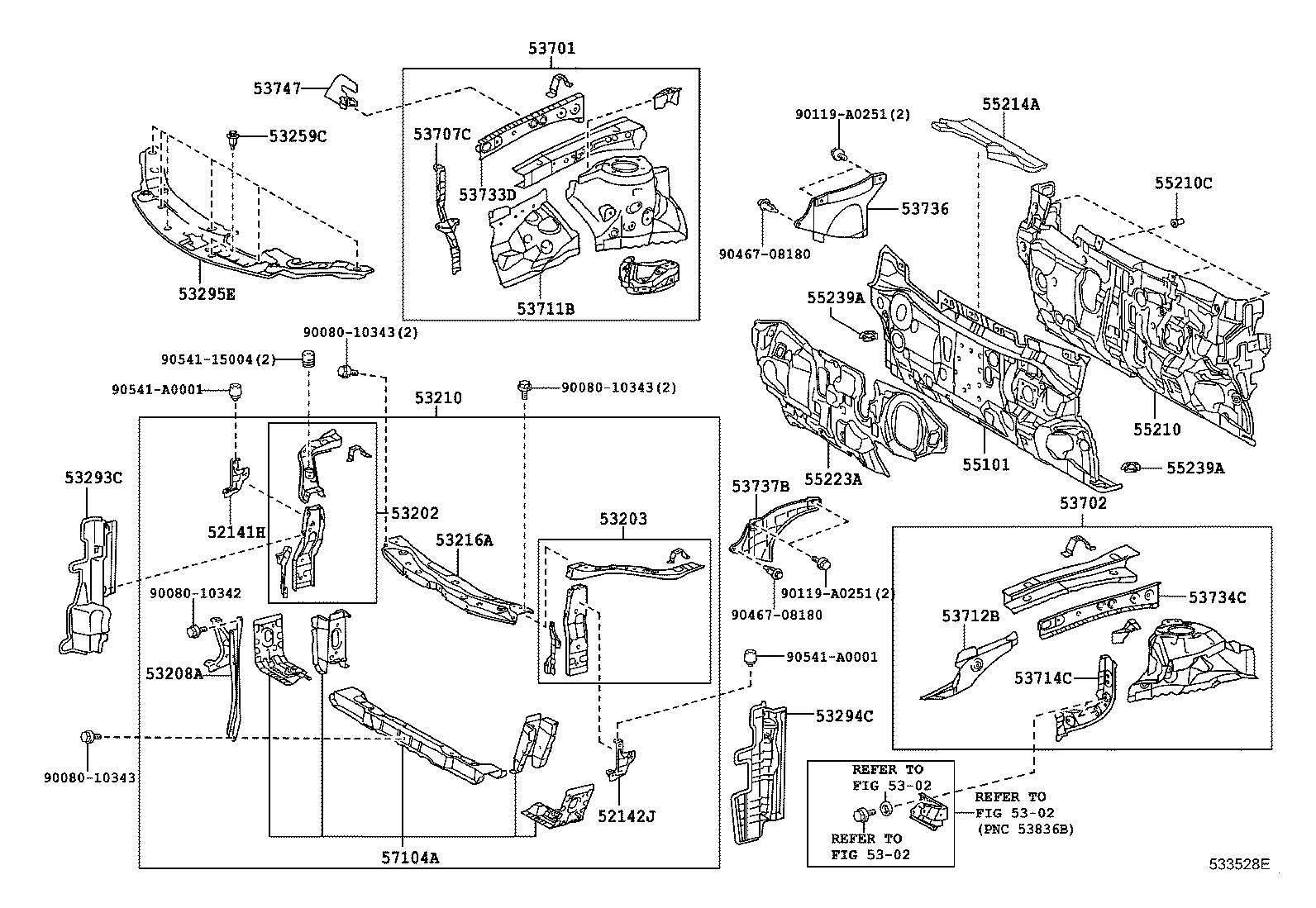  CAMRY HYBRID |  FRONT FENDER APRON DASH PANEL