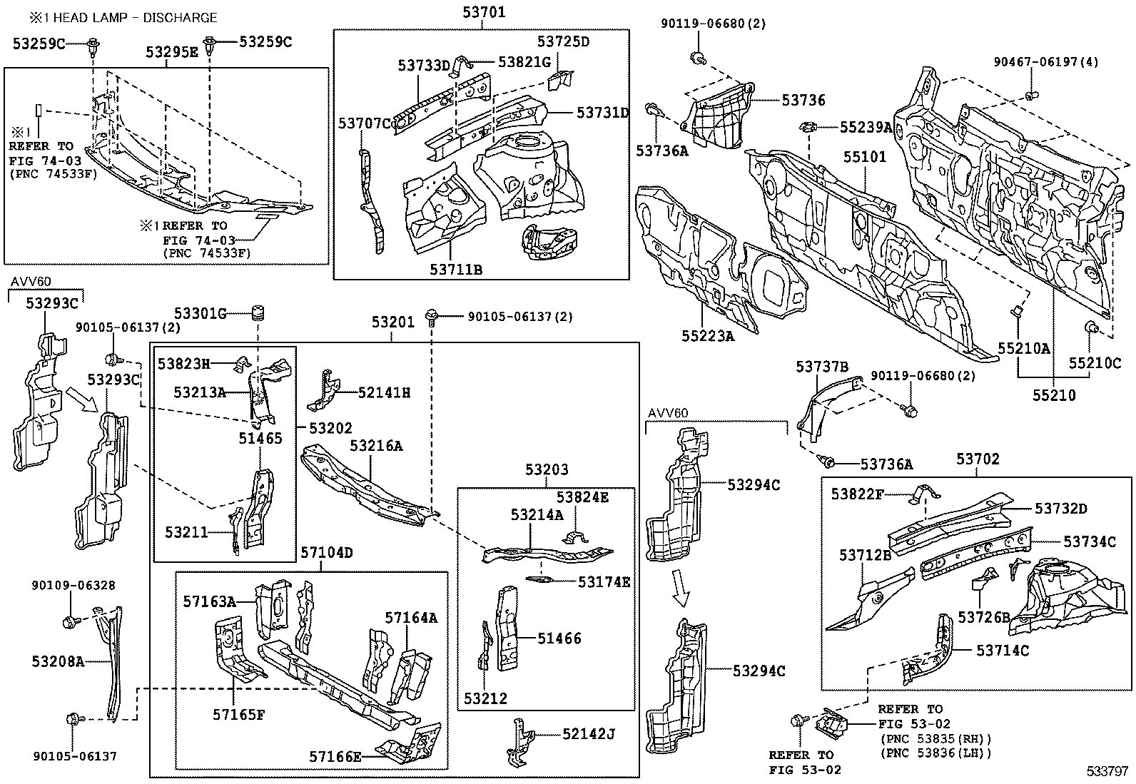  ES250 350 300H |  FRONT FENDER APRON DASH PANEL